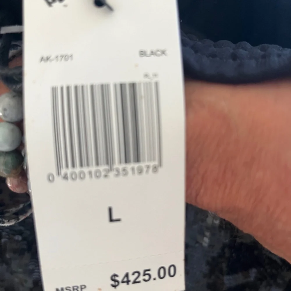 Black Sequin Retrofete Slacks - Unworn - Picture 4 of 4